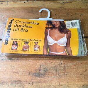 Vintage WonderBra Black Convertible Backless Lift Bra Size 34B New